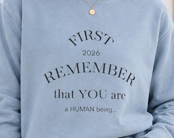 Felpa ispiratrice, girocollo minimalista con citazione, pullover unisex, regalo motivazionale, felpa 2026