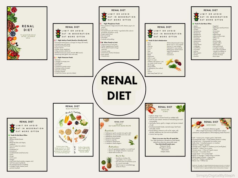 Renal Diet | Kidney Food List Printable PDF | 10 Page Digital Guide ...