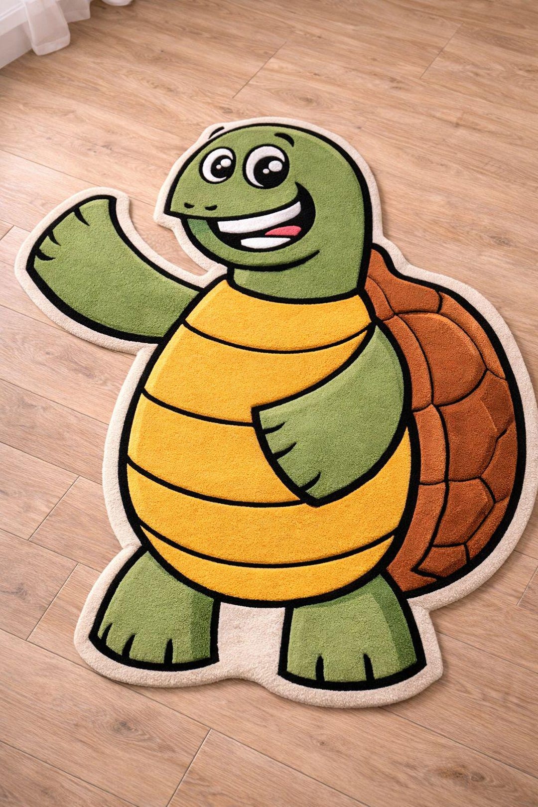 Tortoise Shell Rug Hand Tufted Cute Turtle Kids Area Rug, Cartoon Animal Nursery Carpet ...