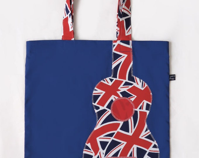 Union Jack Ukulele Tote Bag in Red White and Blue Etsy