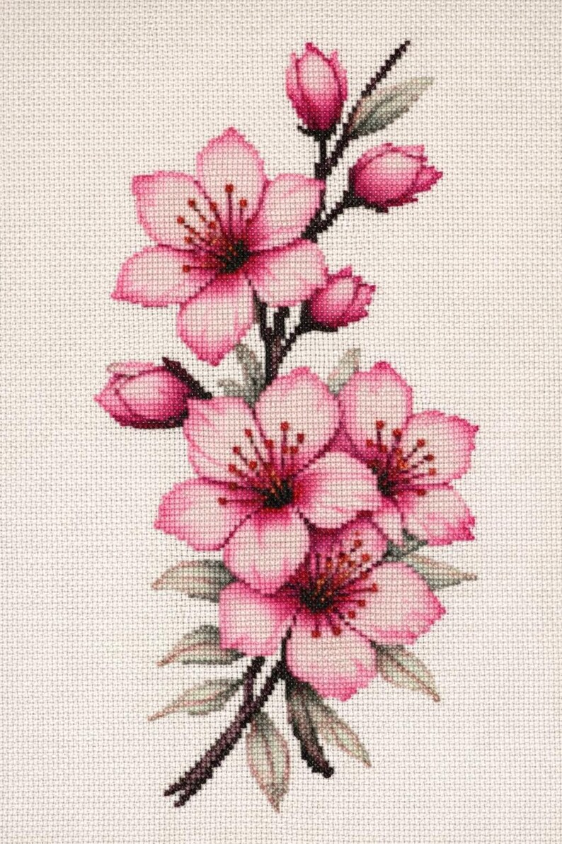 Whispers of Sakura – Cherry Blossom Cross Stitch Pattern (PDF/XSD) - Etsy
