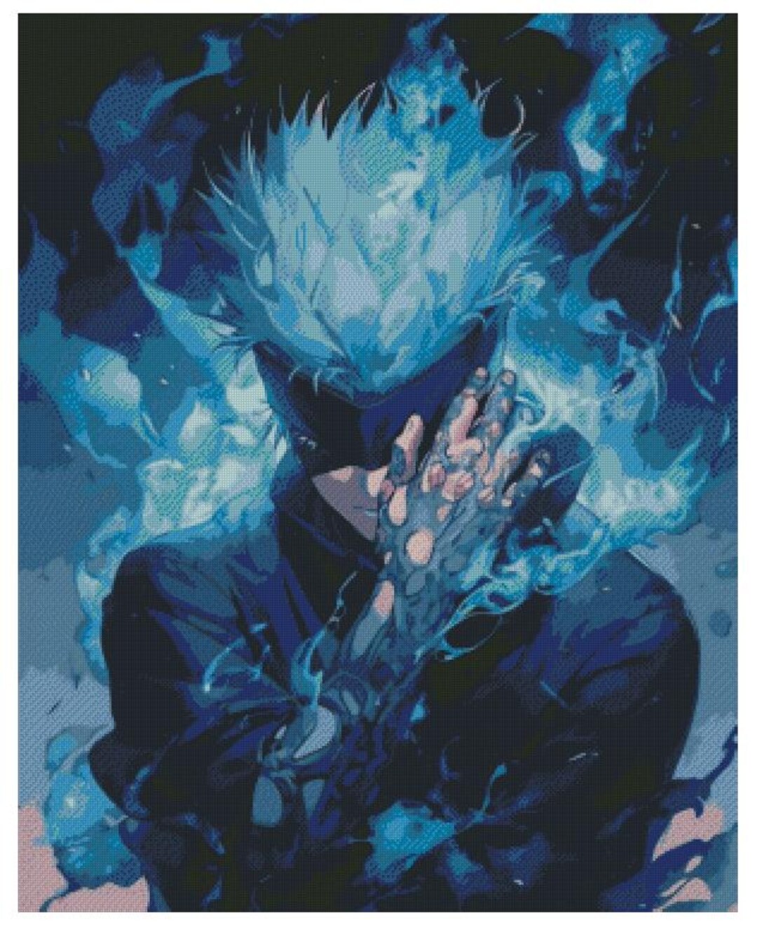 Gojo Background Pattern Satoru Gojo Cross Stitch Pattern | Jujutsu Kaisen Anime Embroidery (PDF ...