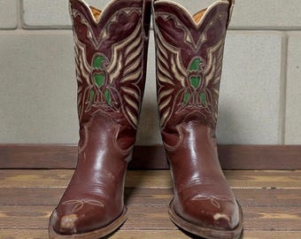 Herren 9.5 D • 1960er Jahre • Acme • Thunderbird Inlay Cowboy Boots