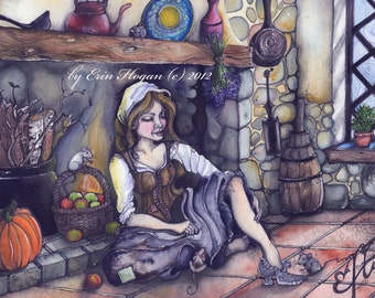Fairy Tale, Art, Reproduction, Print, Cinderella and her glass slipper