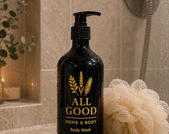 Handcrafted Lavender Body Wash: Plant-Based Spa Shower Gel, Calming Eucalyptus Rosemary Scent
