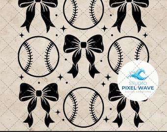 Coquette Baseball SVG, Baseball Bogen, Softball Bogen, Baseball Mom Shirt, Coquette Sport Monogramm, Mädchen Baseball Cricut-Datei