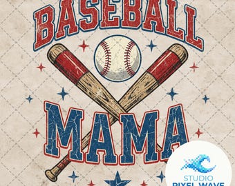 Retro Baseball Mama PNG, Distressed Game Day Sublimation, Vintage Baseball Mom Shirt Design, Muttertagsgeschenk Png, Baseball Mama Png