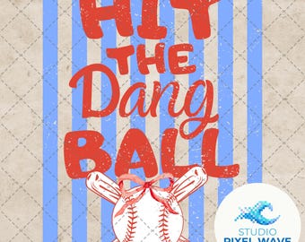 Hit The Dang Ball Baseball Streifen Png PNG, Lustiges Baseball-Liebhaber-Shirt Design, Retro Baseball Grafik, Jugend-Baseball-Vater-Fan, Spieltag PNG