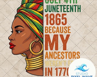 Junteenth PNG, meine Vorfahren waren 1776 Sublimation, 1865 Freiheitstag Schwarze Frau Shirt Design, Afrikanisches Erbe Digital Download