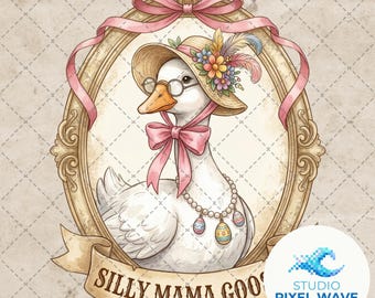 Dumme Mama Gans PNG, Vintage Muttertag Sublimation, wunderliche Cottagecore Gans Shirt, Thrifted Mama Gans png, Vintage Mama Gans Png
