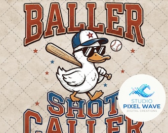 Wanna Be A Baller Shot Caller PNG, Retro Baseball Ente Png, Coole Ente Baseball Sublimation, Baseball Mama Png, Batter Batter Swing PNG