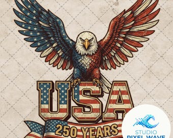 USA 250-jähriges Jubiläum PNG, Patriotische Weißkopfseeadler Sublimation, Amerika 250 Jahre 1776-2026 Shirt Design, Semiquincentennial Digital Download