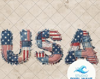 Patchwork USA Png, 4. Juli Png, USA Png, Faux Patchwork 4. Juli Png, Amerika Png, Fantastischer Png, USA Geburtstag