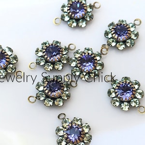 Chrysolite & Tanzanite flower daisy setting  connector (6)