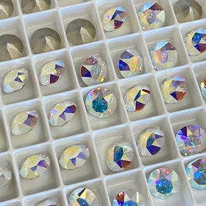 Crystal AB 39ss Chaton Preciosa 8mm