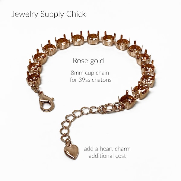 39ss 8mm Empty cup chain bracelet - rose gold