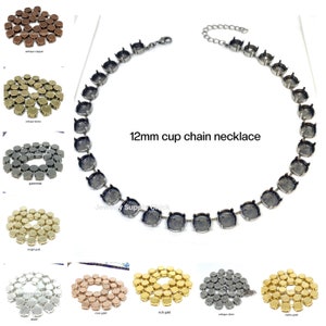 12mm empty cup chain necklace - choose finish