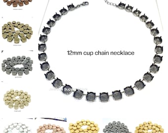 12mm empty cup chain necklace - choose finish