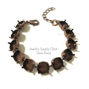 Pulsera de cadena con cazoletas vacías Rivoli de 12 mm - elige el acabado