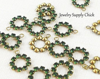 Swarovski Crystal Circle Green Turmaline (x6)