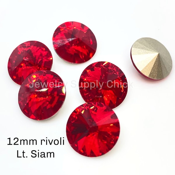 Light Siam 12mm rivoli Swarovski crystal