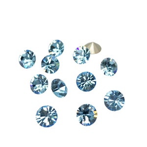 Aquamarine 29ss (6mm) crystal pointed back chatons - Preciosa Maxima