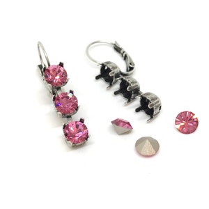 29ss (6mm) 3 empty cups lever back earring - choose finish