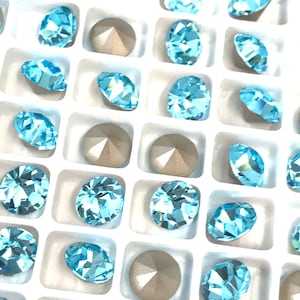 Aqua Bohemica 39ss 8mm pointed back crystal chatons