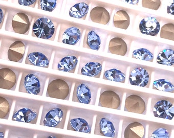 Lt. Sapphire 29ss (6mm) crystal pointed back chatons - Preciosa Maxima