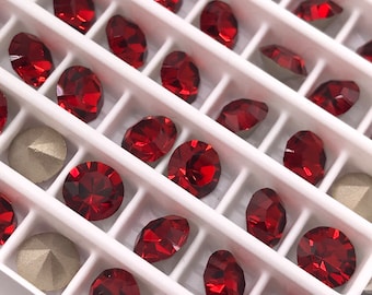Red Velvet 29ss (6mm) crystal pointed back chatons - Preciosa Maxima