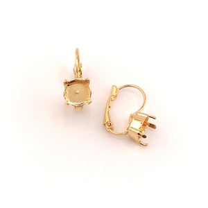 Rich Gold - 39ss (8mm) Empty cup lever back earring base