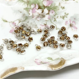 Lt. Colorado Topaz crystal setting 4mm 1 loop - silver (12)