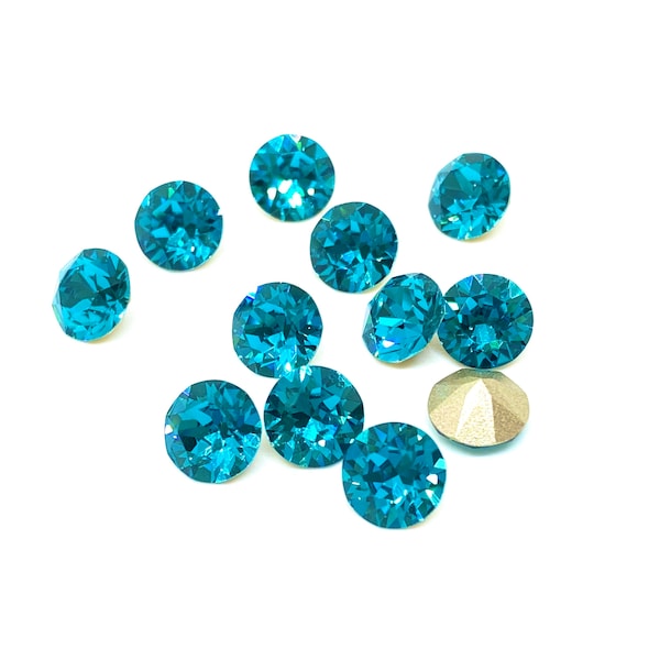 Blue Zircon 39ss crystal chatons 8mm