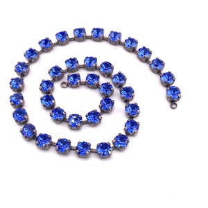 6mm (29ss) sapphire blue cup chain