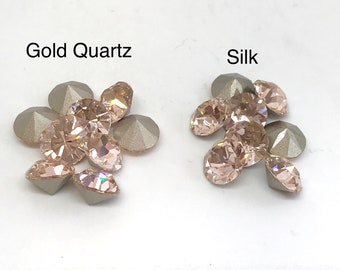 Gold Quartz - Silk  39ss 8mm pointed back crystal chatons