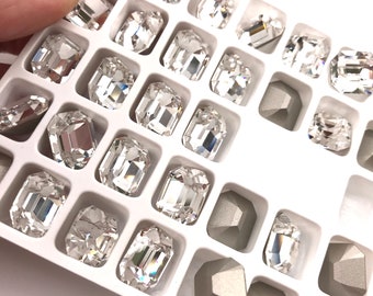 12x10mm Octagon stones new stock - Crystal (clear)