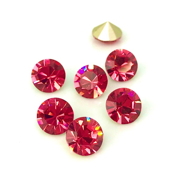 Indian Pink 39ss 8mm pointed back crystal chatons