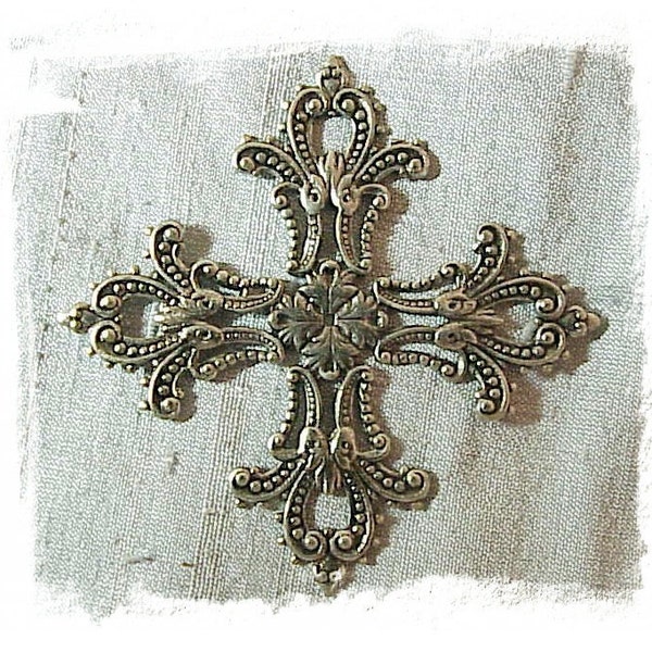 Maltese Cross antique sterling finish