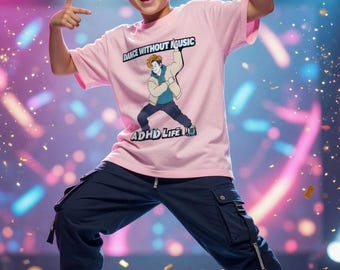 KPOP ADHD life t shirt | Dance Without Music Kids Tee | ADHD Life graphic shirt | neurodivergent | adhd awareness month