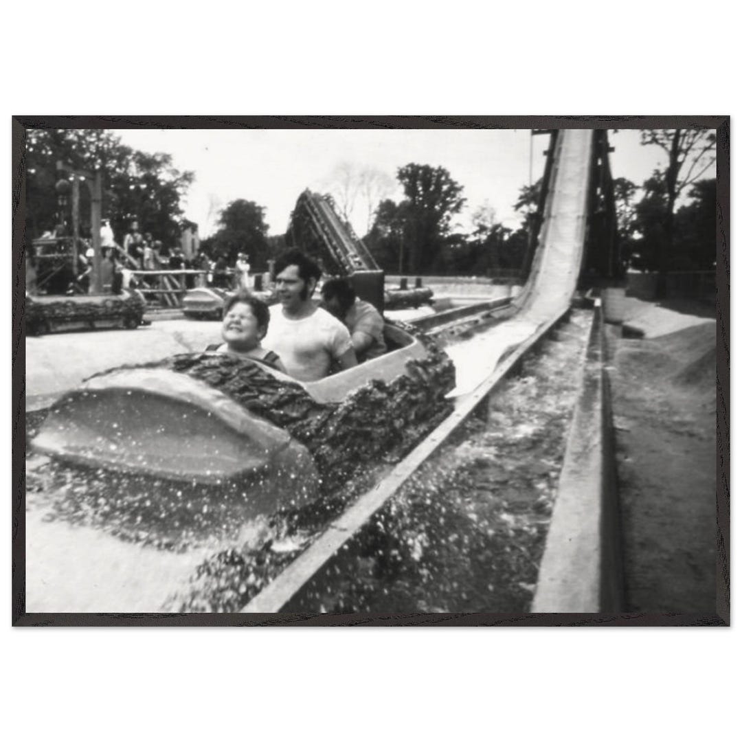 Wall Art Black White Boblo Island Log Flume Ride Photo Print – Detroit ...