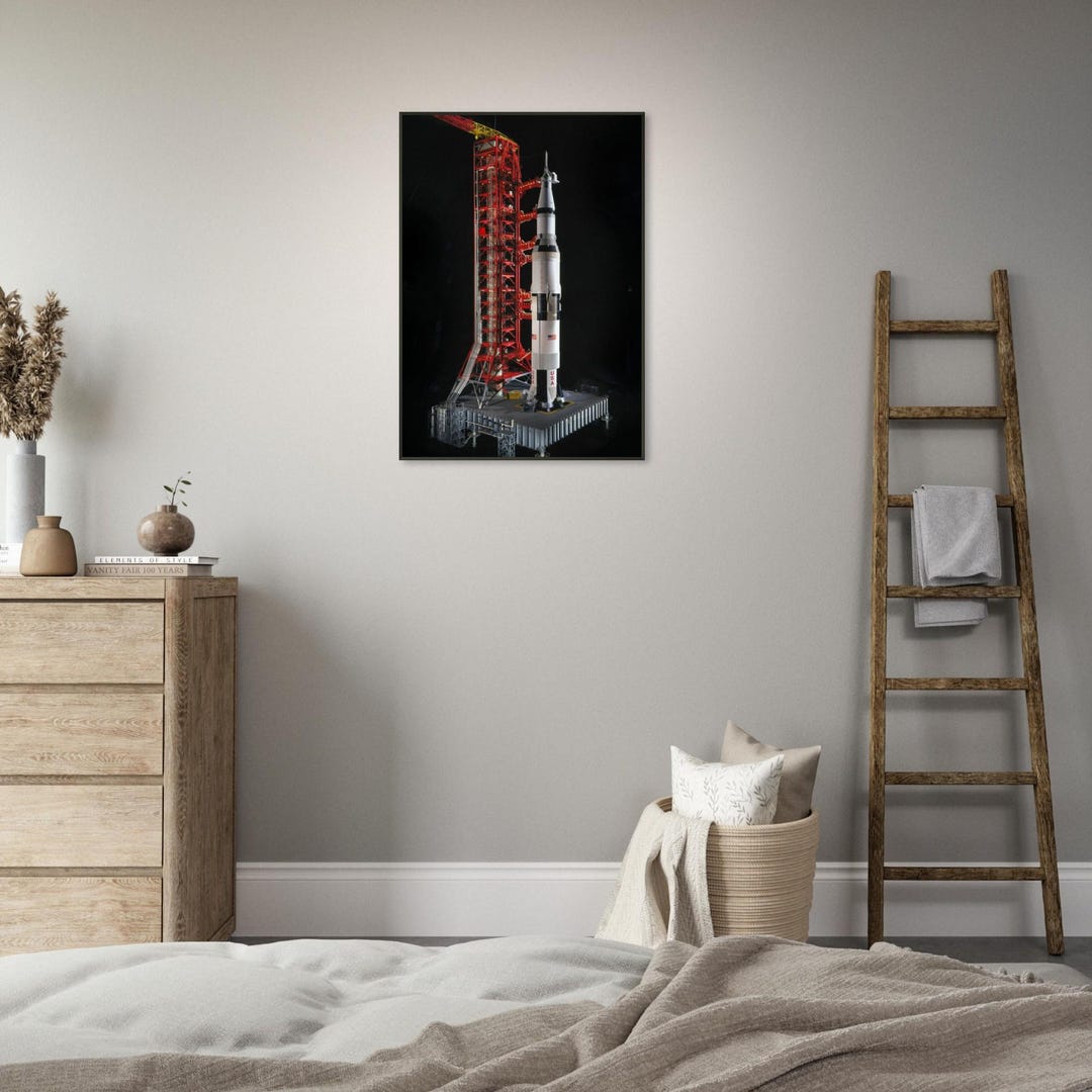 Nasa Space Wall Art | Saturn V Rocket Framed Print | NASA Apollo Moon ...