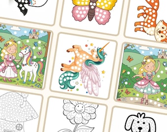 Dot maker art sticker, Kids activity book printable for girls, Coloring pages, Preschool busy book