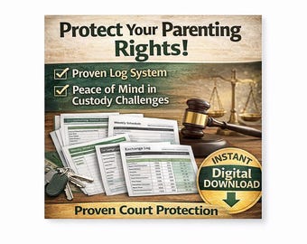 Co-Parenting Weekly Schedule and Communication Log | Court-Safe Documentation | Printable and Fillable PDF