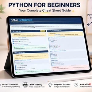 Python for Beginners Cheat Sheet – Study Guide (PDF Download)