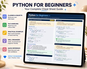 Python 初心者向けチートシート — クラス、ファイル、エラー処理 | レベル 2 プログラミング リファレンス