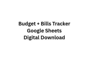 Minimal Monthly Budget + Bills & Checklist | Google Sheets Digital Download