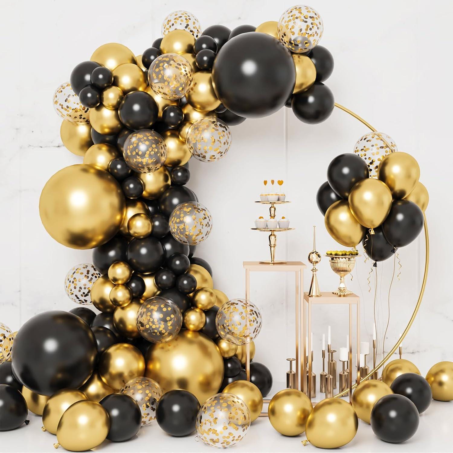 Black and Gold Balloon Garland Kit 130pcs Party Balloon Arch Set - Etsy