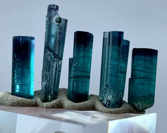 Blue Indicolite Tourmaline Crystals  Natural Tourmaline Mineral from Afghanistan. 16.60 Ct