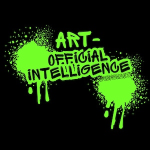 Camiseta de inteligencia oficial de arte / Diseño de grafiti verde neón