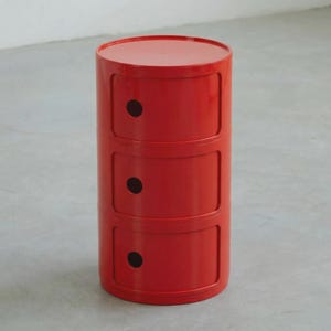 Modern round storage cabinet: sliding door bedside table, Componibili Storage Unit